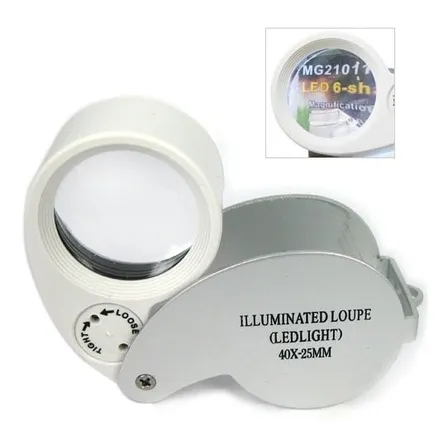 Lupa De Bolsillo 40 X Con Luz Led Fullventas
