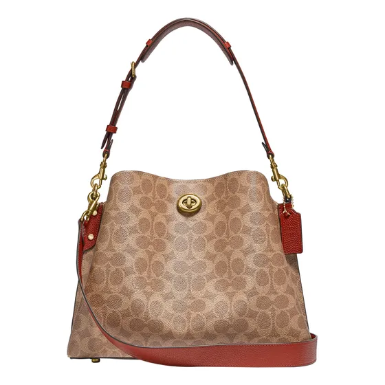 Coach Bolso De Hombro De Cuero De Piedra Pulido, 7cwvs