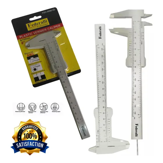 Vernier Calibrador De Plástico 0 - 150mm / 6 Pulgadas 