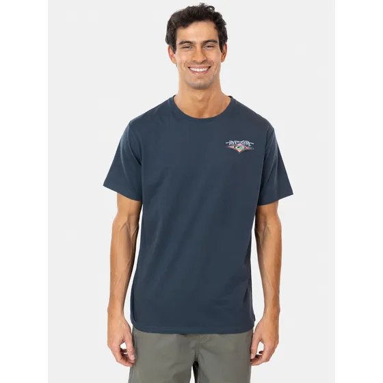 Polera M/c Raw Dog Diamond Tee Azul Hombre Rip Curl