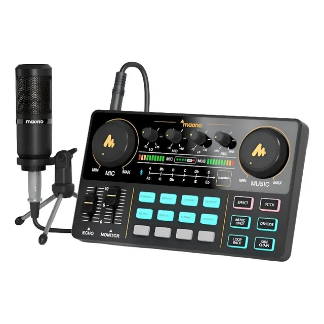 Consola Para Podcast Interfaz Audio Maono Am200 Y Micrófono