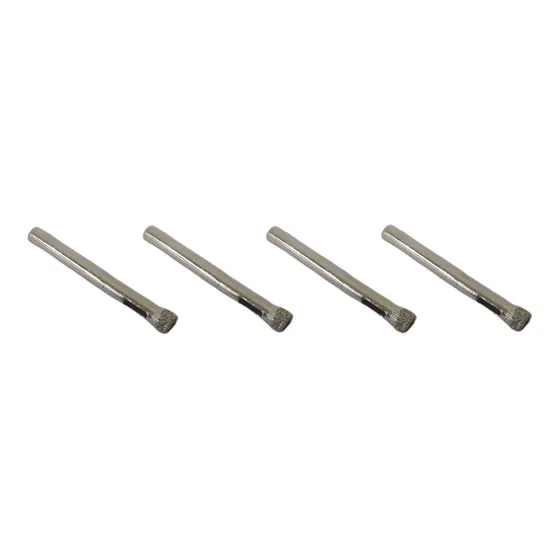 Kit 4 Brocas Diamantadas 3mm Furar Vidro Garrafas Serra Copo