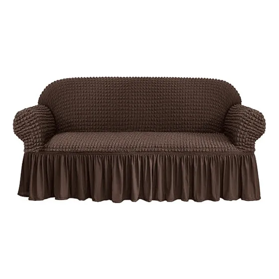 Forro Para Muebles Sofás Ajustable 3 Puestos Marrón
