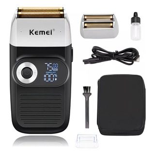 Shaver Kemei Barbeador Elétrico Recarregável Efeito Gilete Shaver Kemei Barbeador Elétrico Recarregável Efeito Gilete
