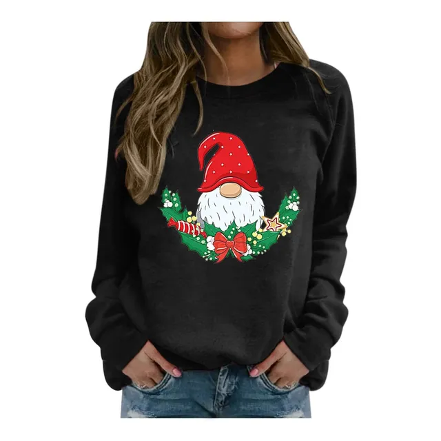 Tops Navideño Para Dama Jersey Manga Larga Cuello Renos