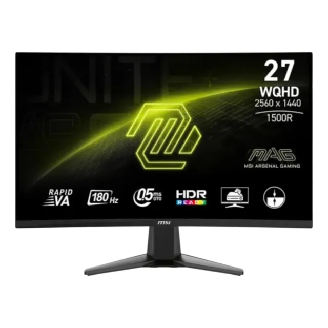 Monitor Gamer Msi Mag 27cq6f, 27 Curvo 180hz, Va, Wqhd