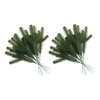 24 Piezas De Ramas De Agujas De Pino Artificiales, De Hojas 24 Piezas De Ramas De Agujas De Pino Artificiales, De Hojas