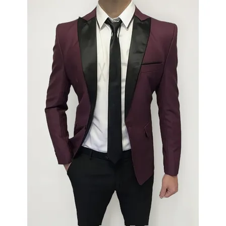 Terno Burdeo Borde Negro,  Matrimonio, Fiesta  Envío Gratis