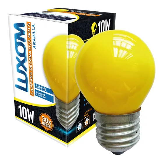 Lampara Gota Incandescente 10w Luz Amarillo Luxom Guirnalda