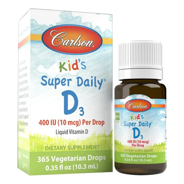 Súper Vitamina D3 400 Iu Diaria Para Niños Carlson 10.3 Ml