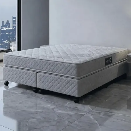 Cama Box + Colchão King Sonan D33 Double Face 193x203x45cm Cinza