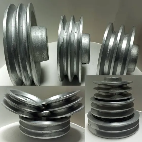 Polea Aluminio 2 Canal Tipo B Correa 5/8 De  4 -1/2 Pulgadas