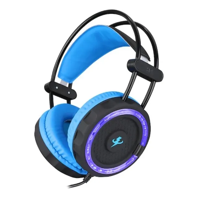 Auricular Gamer Ditron Vincha Micrófono Rgb Colorfull H7 Color Negro