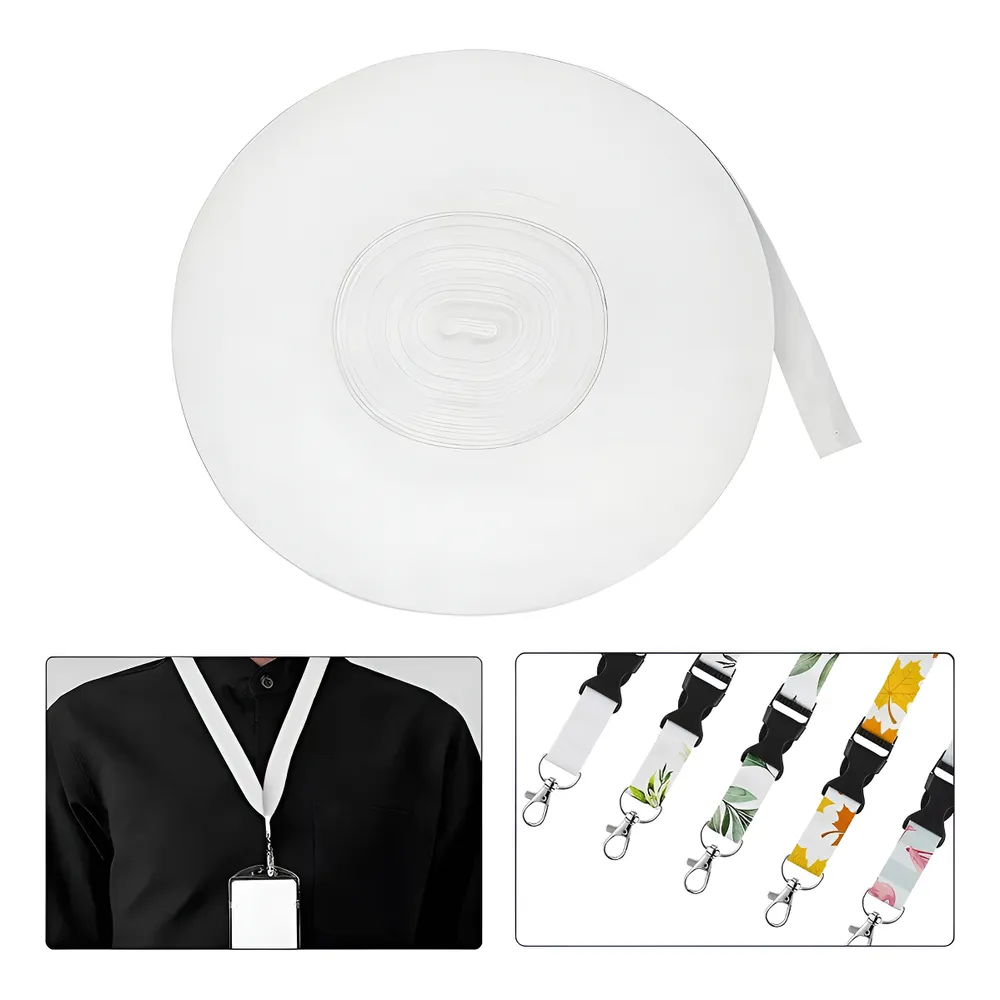 Cinta Para Sublimar Lanyard 2.5 Cm - 100 Metros Blanco