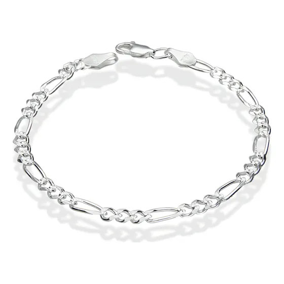 Pulsera De Plata .925 Para Caballero Modelo 3 X 1 Diámetro 7 Cm Largo 20 Cm