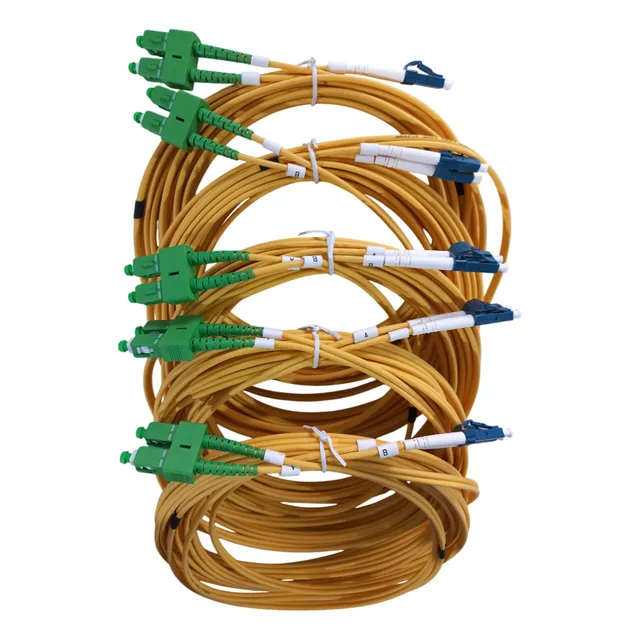 5 Jumper De Fibra Óptica Monomodo Lc/upc-sc/apc Duplex 6m