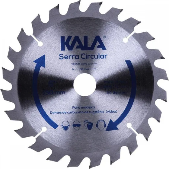 Disco De Serra Circular Para Madeira 150mm 24 Dentes 6 Pol
