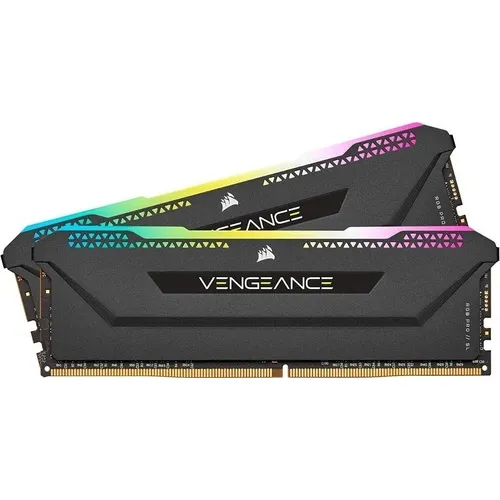 Memoria RAM Vengeance RGB Pro SL gamer color negro 32GB 2 Corsair CMH32GX4M2E3200C16