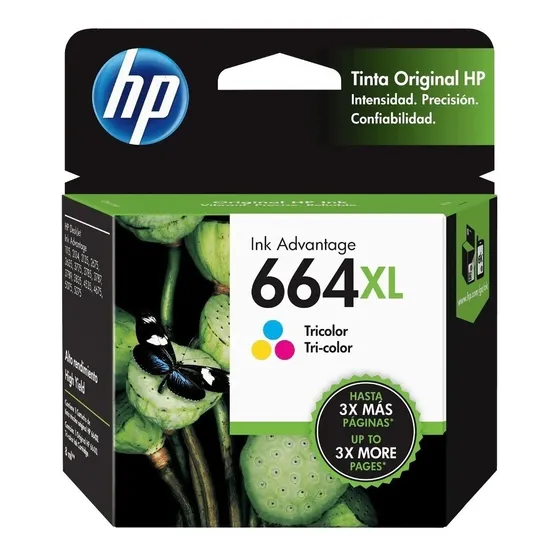 Cartucho De Tinta Hp 664xl Tricolor Original (f6v30al)