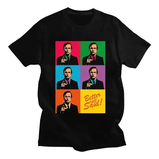 Di Camiseta Negra De Algodón Con Estampado Better Call Saul