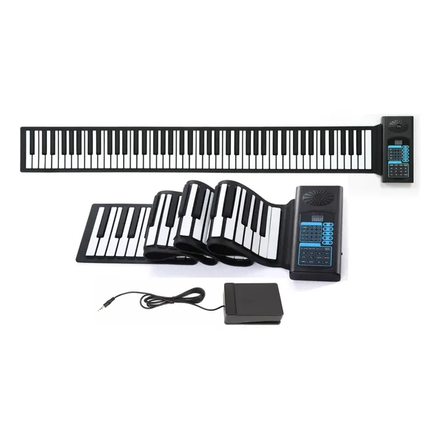 Piano Teclado Bluetooth Plegable 61 Teclas Con Pedal Sustain