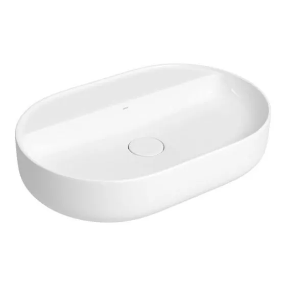 Tina de apoyo ovalada con mesa Slim White Deca 60 cm