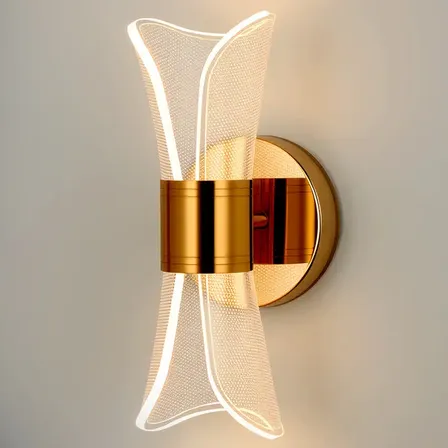 Luminária de Parede LED Dourada Moderna com Design de Ampulheta e Luz Ajustável