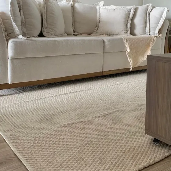 Tapete Para Sala 1,00 X 1,50 Moderno Boho Algodão Artesanal