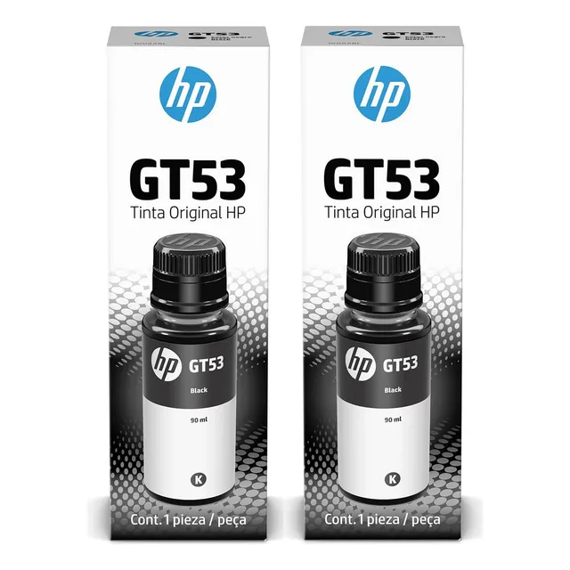 Kit 2 Botellas Tinta Negra Hp Gt53 Smart Tank 500, 530, 600