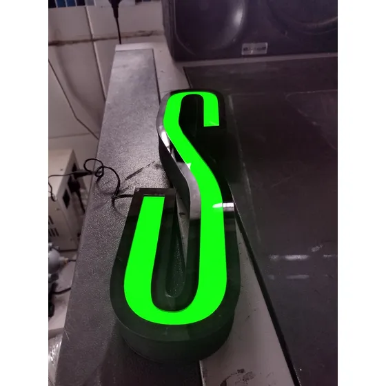 Luminosos Kit 10 Letras Caixa Acrílico Led Preto