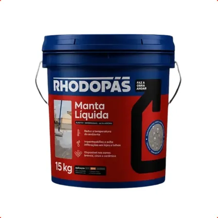Manta Liquida Tinta Emborrachada Rhodopás Balde 15kg Cinza Fosco