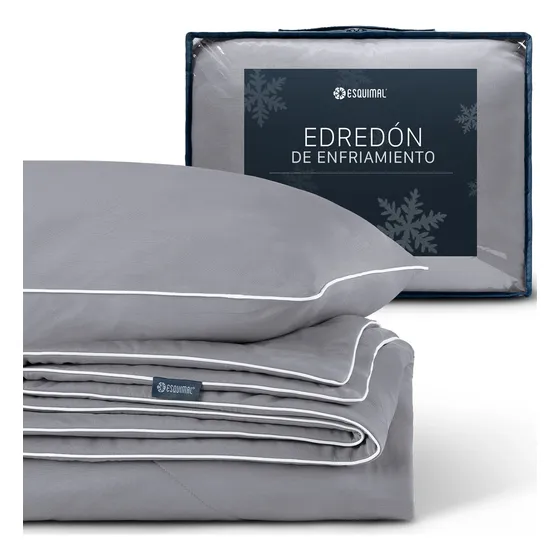 Edredón De Enfriamiento King Size Con Fundas De Almohada Esquimal, Reduce El Calor Corporal, Cobija Fría, Manta Refrescante Color Gris