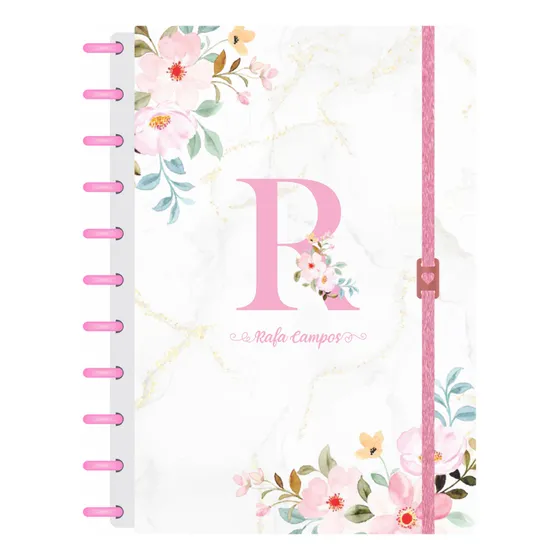 Caderno De Disco Grande Personalizado 11 Furos Capa Iniciais
