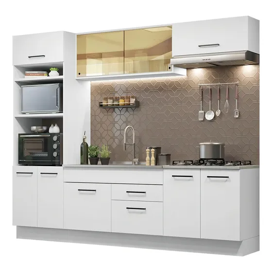 Cocina Integral Agata Madesa 270003 270cm color blanco