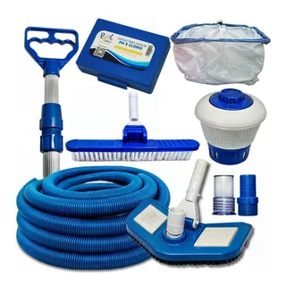 Kit Limpeza Piscina AcessĂłrios Aspirador Clorador Completo Kit Limpeza Piscina AcessĂłrios Aspirador Clorador Completo