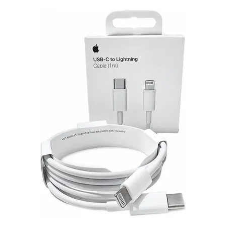Cabo Carregador Lightning / Tipo C Original Apple 1 Metro Branco