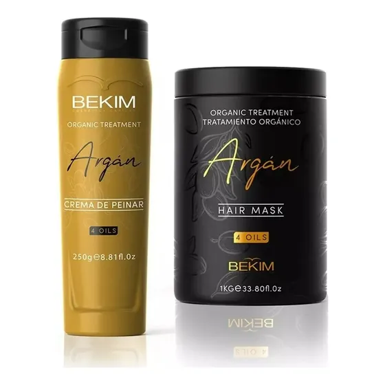 Combo Crema De Peinar Argan 4 Oils 250g + Mascara Bekim 1kg