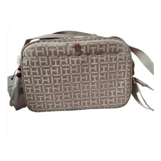 Crossbody Tommy Hilfiger Mujer Beige Monogram Oro Beige