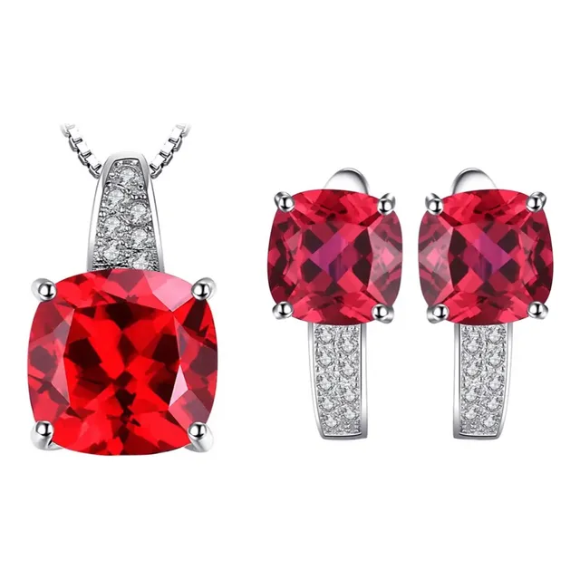 Juego Collar Y Aretes En Plata Y Con Esmeralda Para Mujer