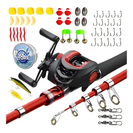 Conjunto De Pesca, Canas De 1,6 M/1,8 M/2,4 M, Iscas Vermelho-1.8r Direito