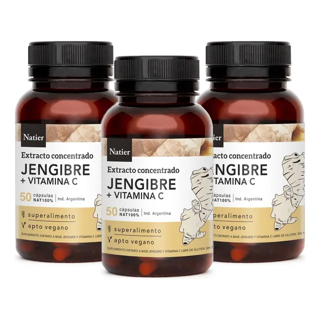 Jengibre Concentrado + Vitamina C Pack X 3 (150 Capsulas)