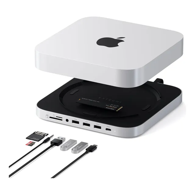 Satechi Mac Mini Hub Y Soporte Con Carcasa Ssd Para M2, Mac