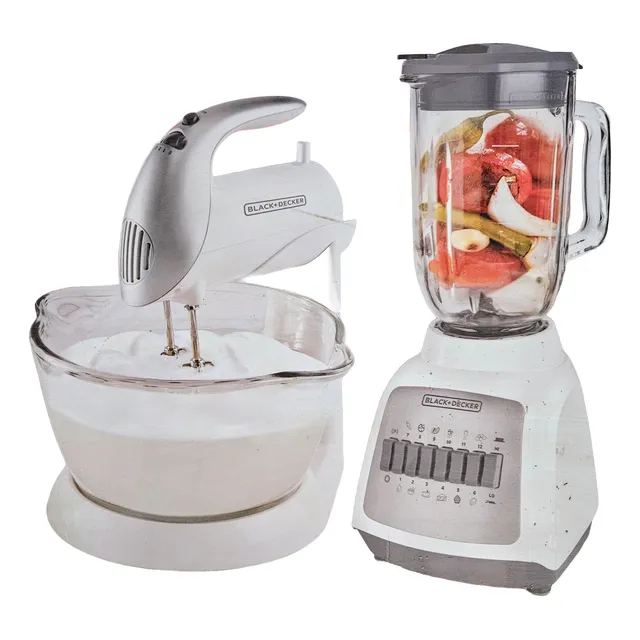 Combo Batidora 2 Bowls Y Licuadora 12 Vel. Black Decker