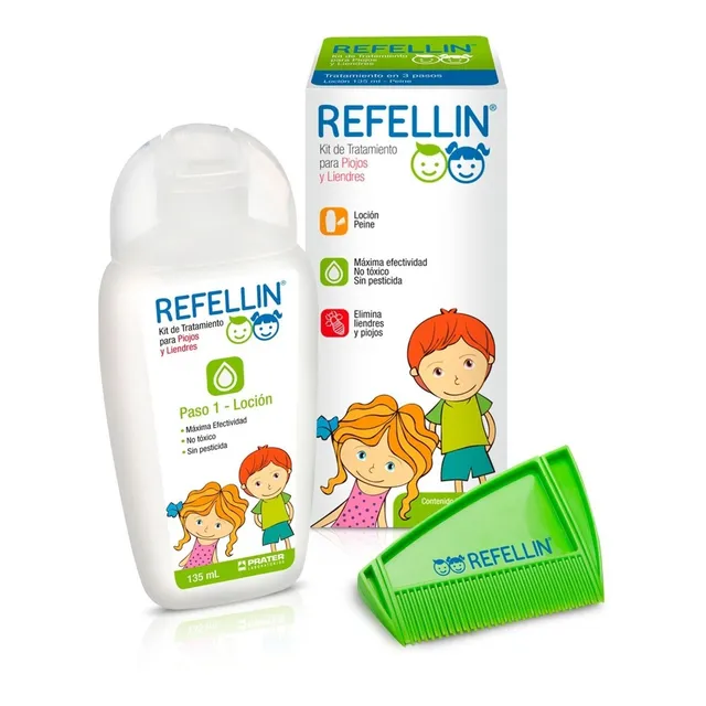 Loción + Peine Tratamiento Para Piojos Liendres Refellin 135