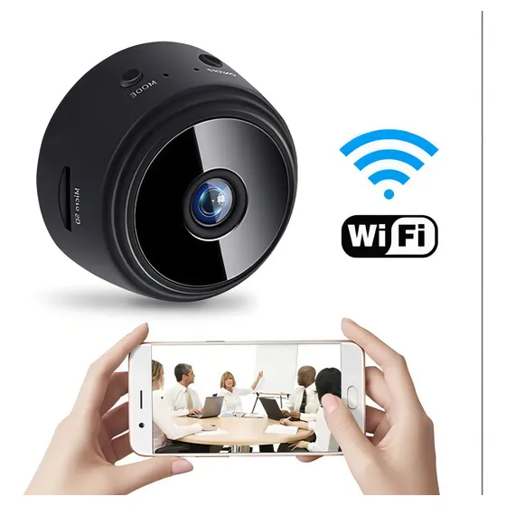 Mini Câmera Wifi Hd 1080p Babá Escondida Espião Câmera Cor Preto
