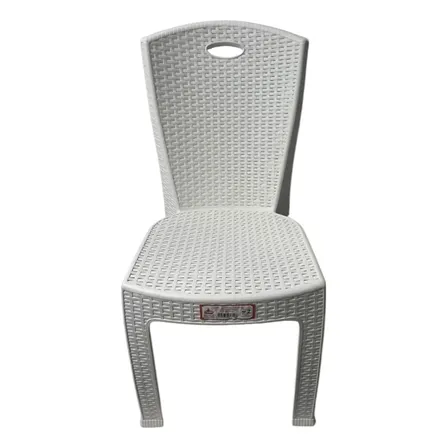 Cadeira Bistro Rattan Cairo Jardim Área Externa Branco Gelo Bege Lisa