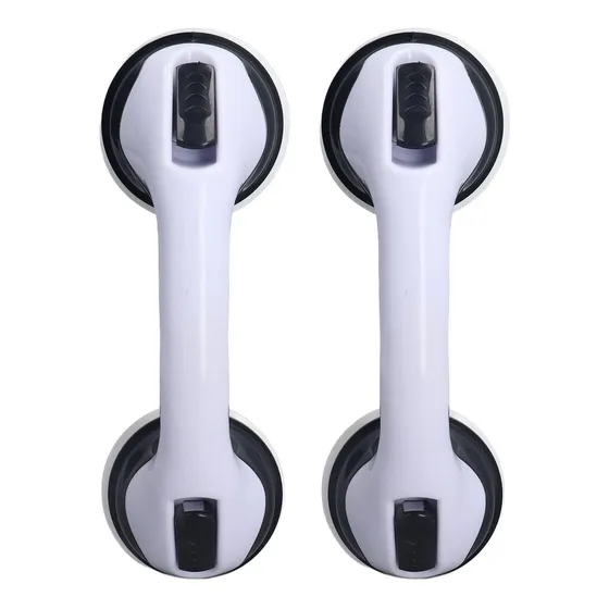 2 Manija Ducha Diseño Curvado Doble Bloqueo Seguridad Barra