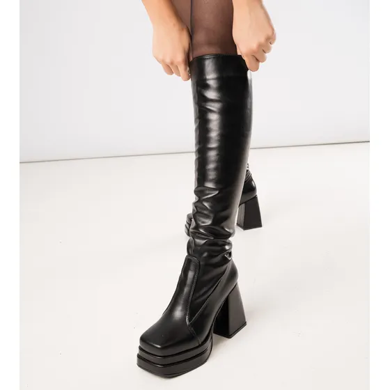 Bota Bucanera Mujer Doble Plataforma Taco Alto Lady Comfort