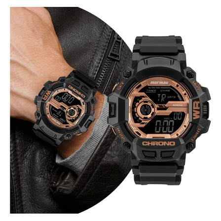 Relógio Masculino Digital De Pulso Com Pulseira De Silicone E Caixa De Polímero À Prova D' Água Pretro Esprotivo Surf Com Cronômetro, Alarme, Calendário E Iluminação Noturna Mormaii Action Mo1105b/8j Relógio Masculino Digital De Pulso Com Pulseira De Silicone E Caixa De Polímero À Prova D' Água Pretro Esprotivo Surf Com Cronômetro, Alarme, Calendário E Iluminação Noturna Mormaii Action Mo1105b/8j