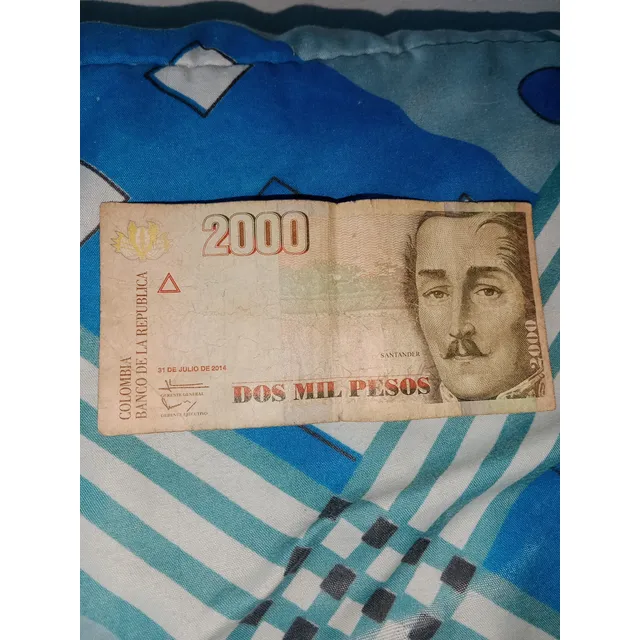 Billete De 2.000 Pesos Colombiano. 31 De Julio De 2014